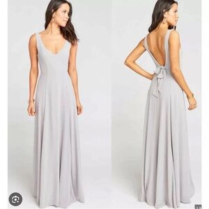 Show Me Your MuMu Jenn Convertible Maxi Dress Grey Chiffon Bridesmaid Wedding XS